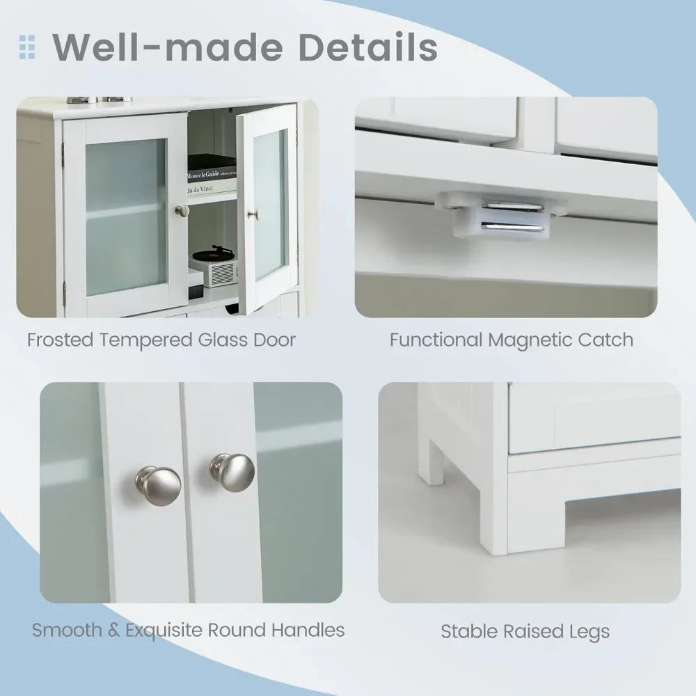 Floor Storage Cabinet, Tall Storage Organizer