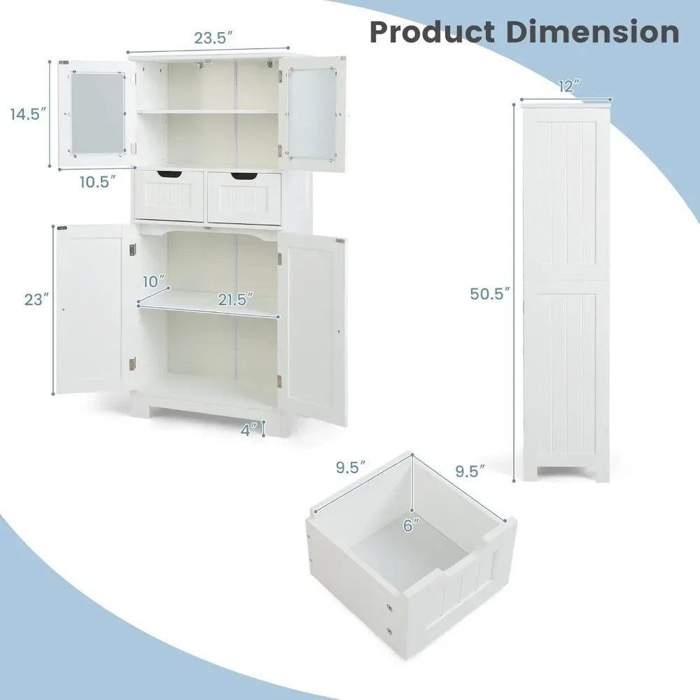 Floor Storage Cabinet, Tall Storage Organizer
